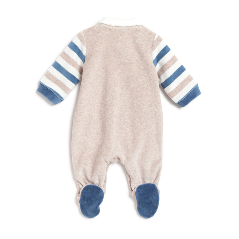 Boys Medium Natural Applique Front Opening Babysuit image number 1